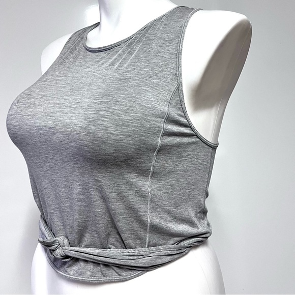 Lululemon Turn to Tie Tank Heathered Core Light Grey SZ 8 Wrap Top modal Jersey - Picture 7 of 10